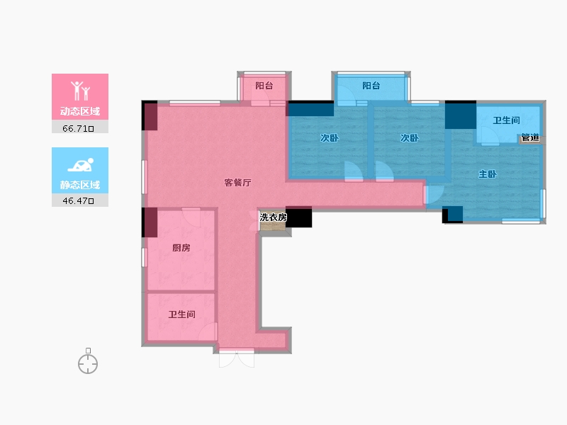 辽宁省-沈阳市-乐天圣苑155m²-98.77-户型库-动静分区