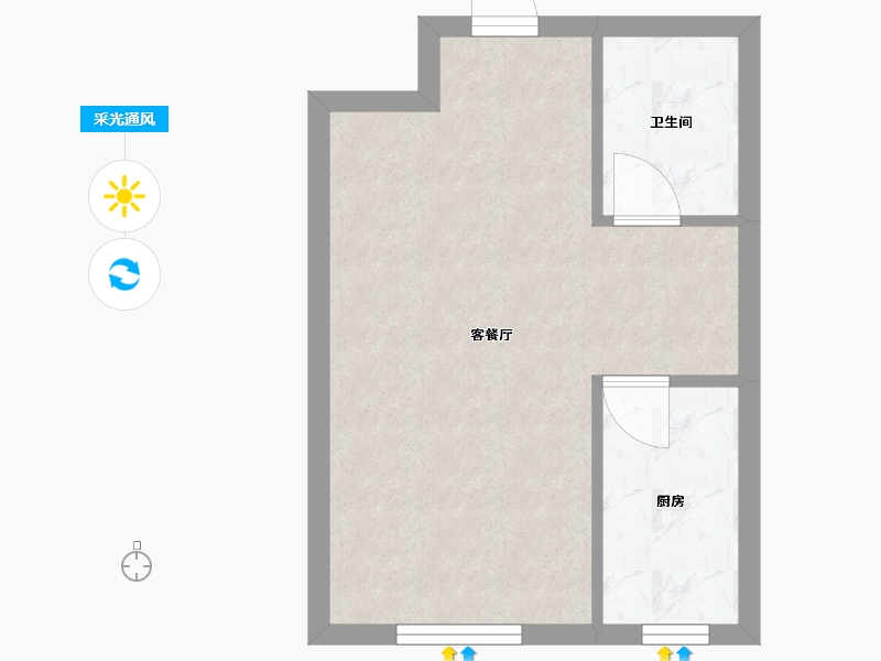 辽宁省-沈阳市-雷凯铂院46m²-32.05-户型库-采光通风