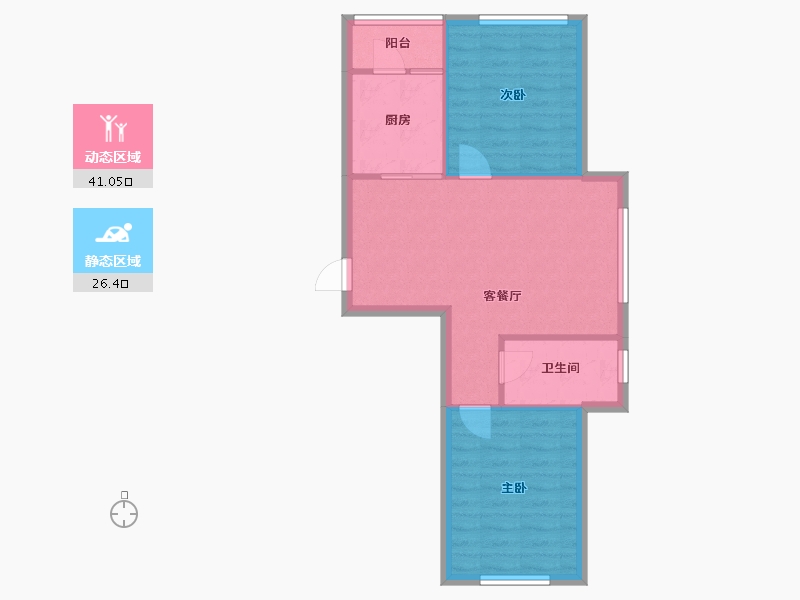 辽宁省-沈阳市-雷凯铂院82m²-61.15-户型库-动静分区