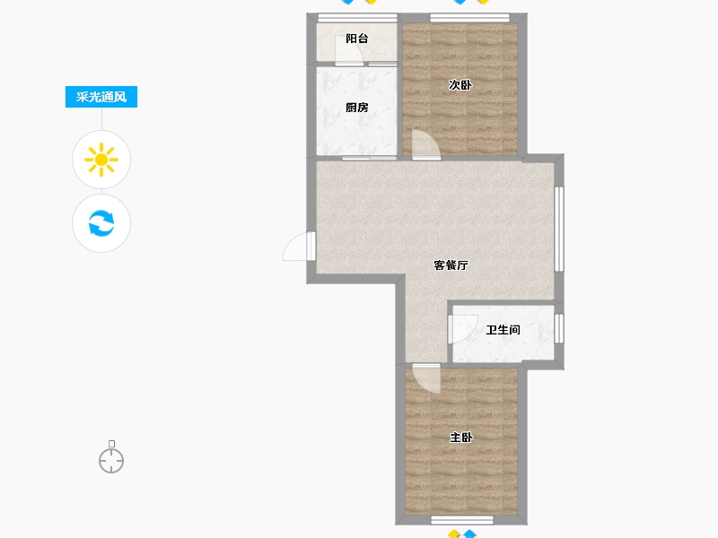 辽宁省-沈阳市-雷凯铂院82m²-61.15-户型库-采光通风