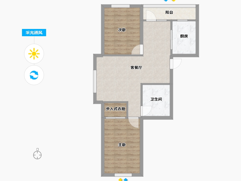 辽宁省-沈阳市-雷凯铂院88m²-61.38-户型库-采光通风