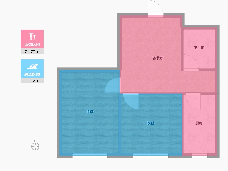 辽宁省-沈阳市-雷凯铂院62m²-43.65-户型库-动静分区