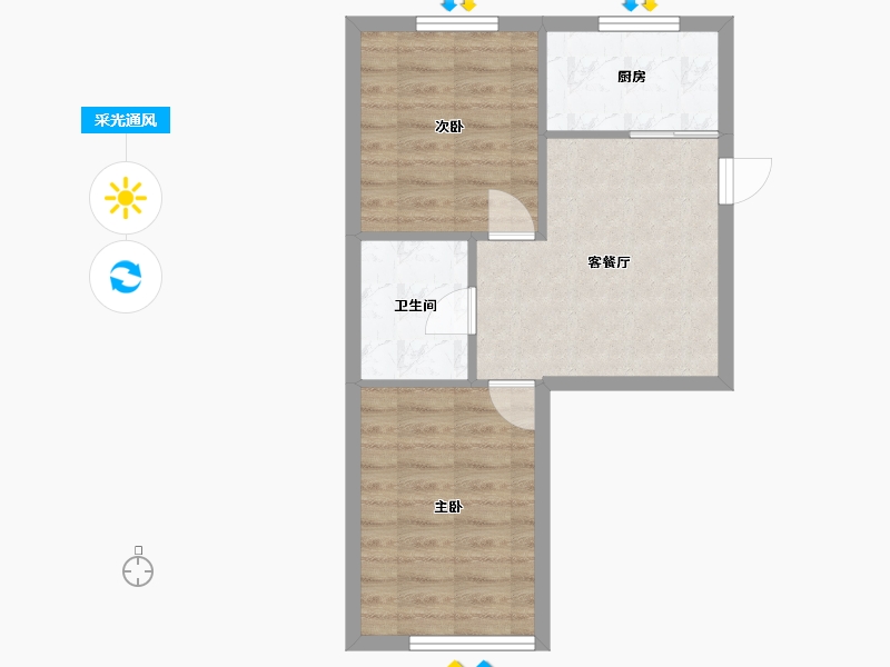 辽宁省-沈阳市-雷凯铂院67m²-47.42-户型库-采光通风