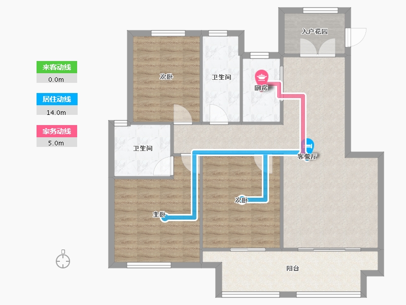 辽宁省-沈阳市-荣盛城（三期）梅江街75-59号（28）122m²-101.04-户型库-动静线