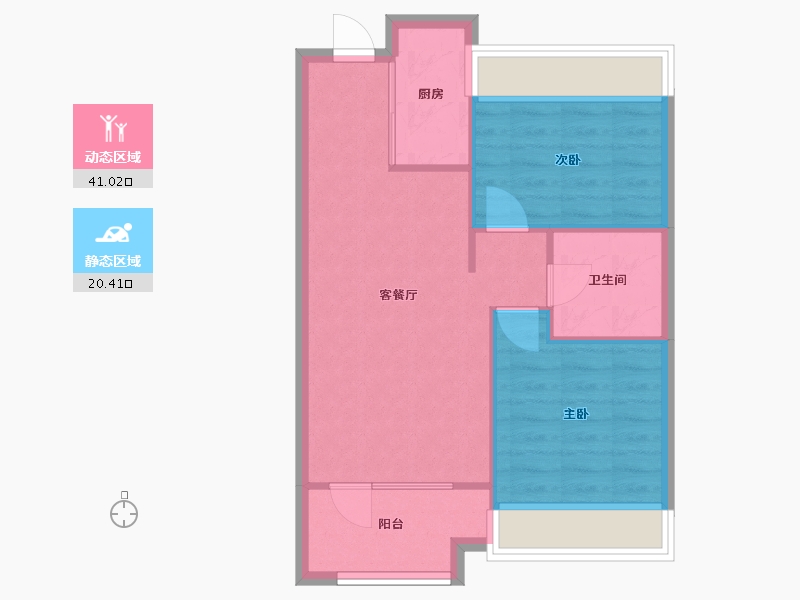 辽宁省-沈阳市-荣盛锦绣御府梅江街（25，26）号楼79m²-55.46-户型库-动静分区