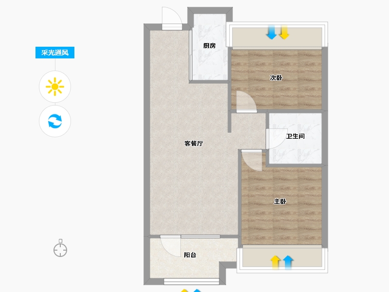 辽宁省-沈阳市-荣盛锦绣御府梅江街（25，26）号楼79m²-55.46-户型库-采光通风