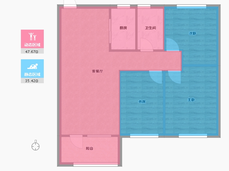 辽宁省-沈阳市-荣盛锦绣御府梅江街（25,26）号楼101m²-75.76-户型库-动静分区