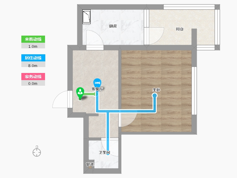 辽宁省-沈阳市-世纪学府皇姑区淮河街11号（A座）42m²-34.11-户型库-动静线