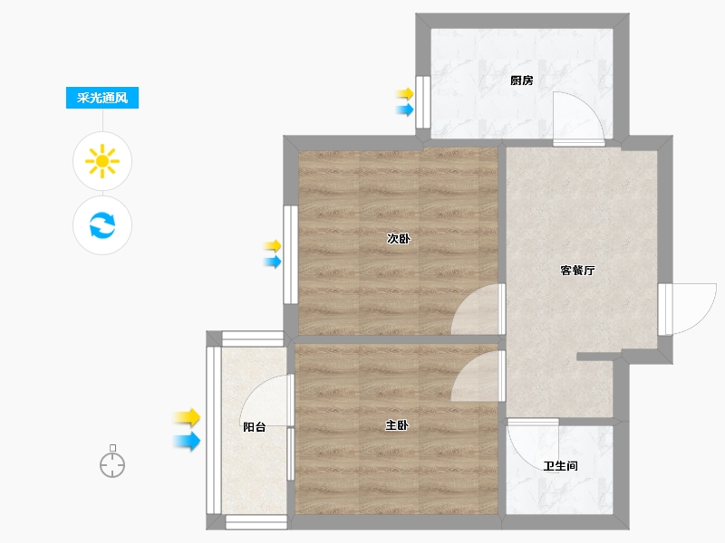 辽宁省-沈阳市-世纪学府皇姑区淮河街11号（A座）51m²-40.80-户型库-采光通风