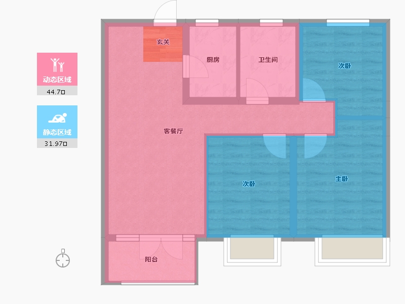 河北省-张家口市-远洋尚东万和-68.38-户型库-动静分区