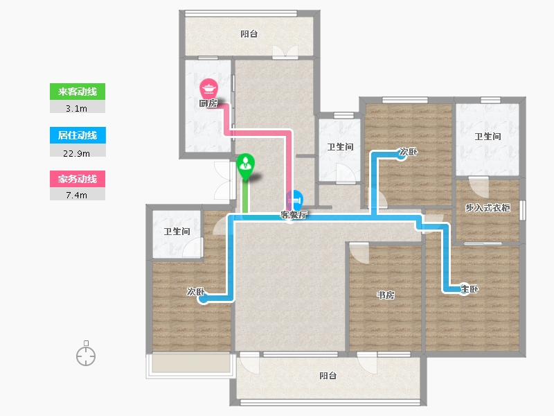 辽宁省-沈阳市-荣盛锦绣御府梅江街75-9号（9）179m²-154.43-户型库-动静线