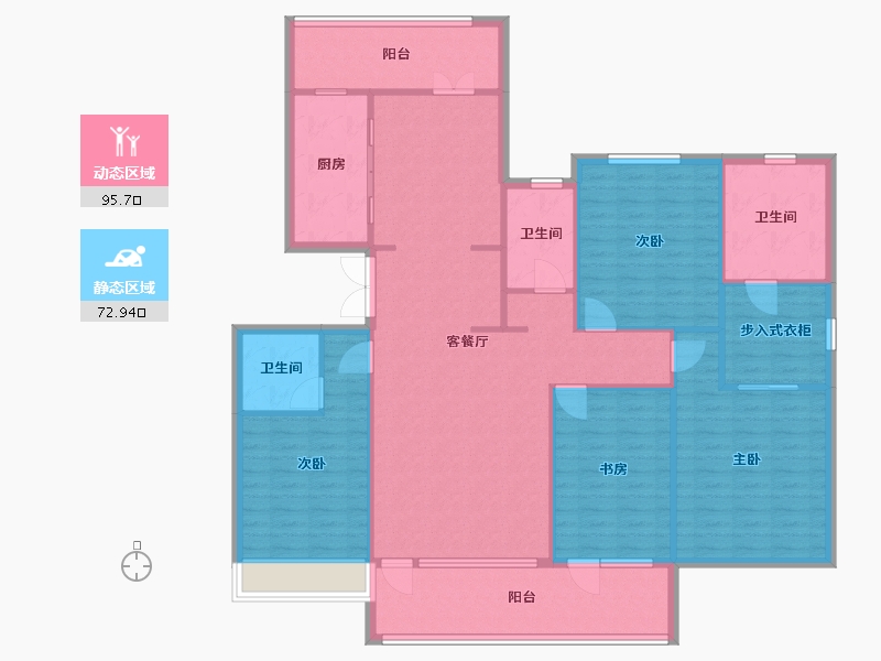 辽宁省-沈阳市-荣盛锦绣御府梅江街75-9号（9）179m²-154.43-户型库-动静分区