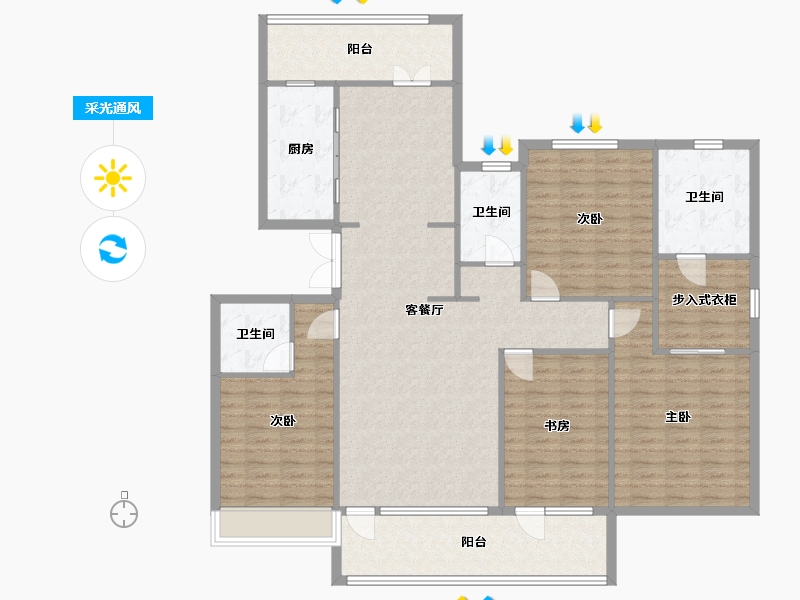 辽宁省-沈阳市-荣盛锦绣御府梅江街75-9号（9）179m²-154.43-户型库-采光通风