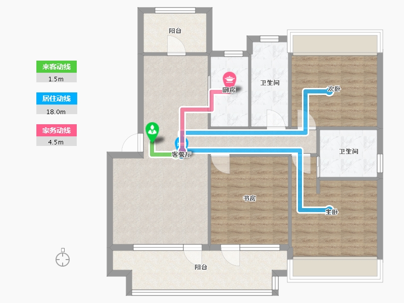 辽宁省-沈阳市-荣盛锦绣御府梅江街（12,4,8）号楼121m²-98.84-户型库-动静线