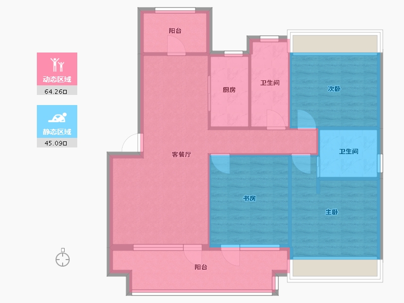 辽宁省-沈阳市-荣盛锦绣御府梅江街（12,4,8）号楼121m²-98.84-户型库-动静分区