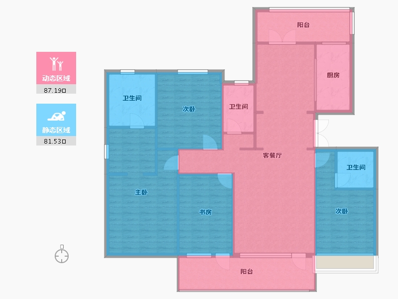 辽宁省-沈阳市-荣盛锦绣御府梅江街75-9号（9）179m²-155.12-户型库-动静分区