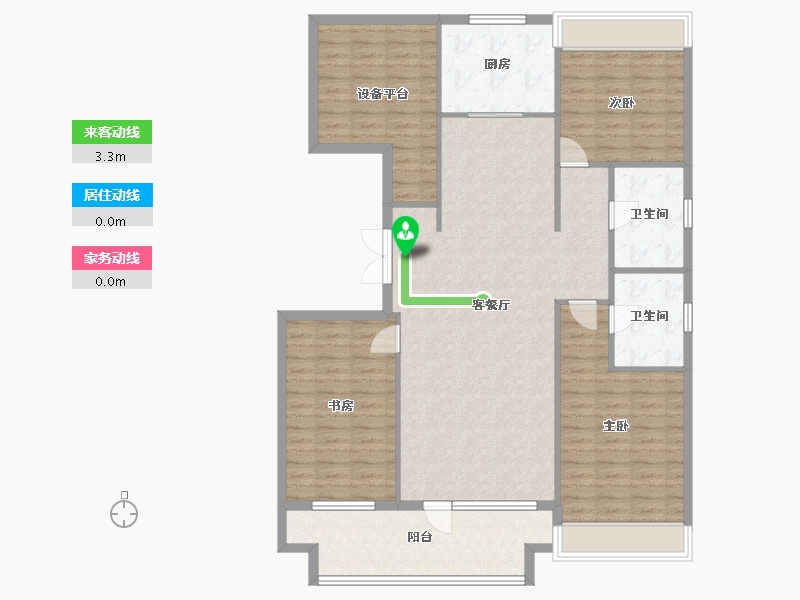 辽宁省-沈阳市-荣盛锦绣御府梅江街（13,5,11,6,7）号楼137m²-135.03-户型库-动静线