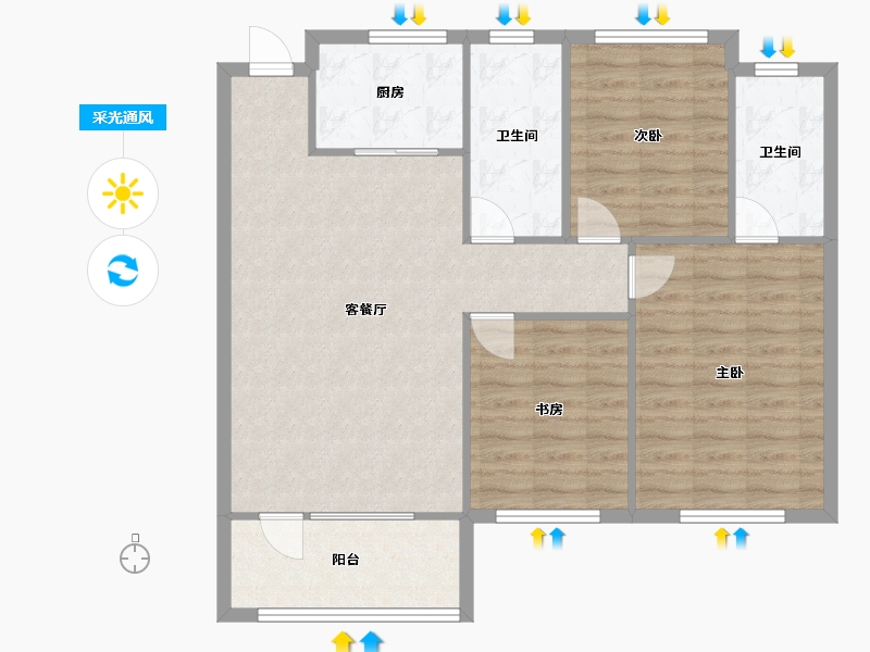 辽宁省-沈阳市-荣盛锦绣御府梅江街（17,23,24）号楼119m²-93.12-户型库-采光通风