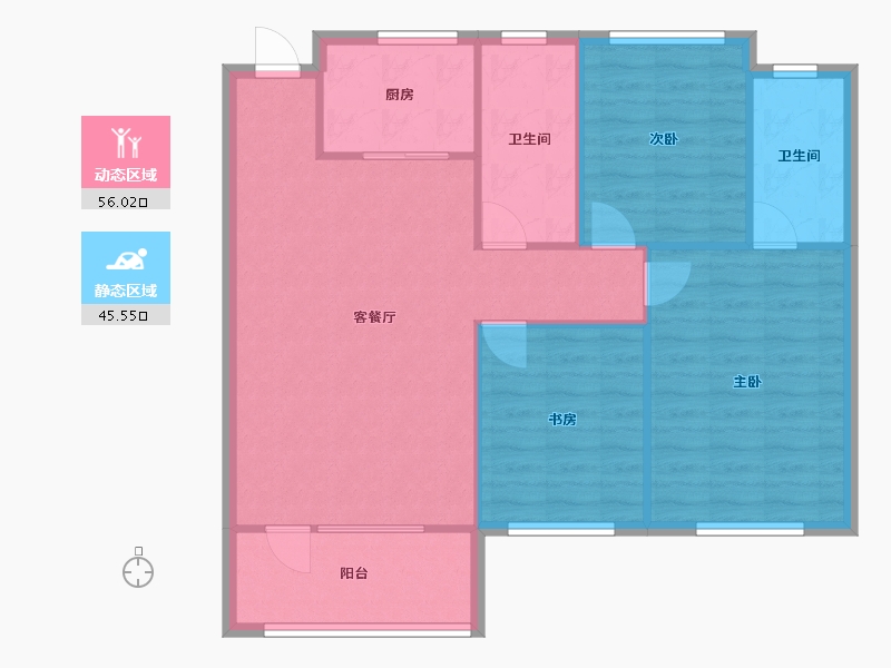 辽宁省-沈阳市-荣盛锦绣御府梅江街（17,23,24）号楼119m²-93.12-户型库-动静分区