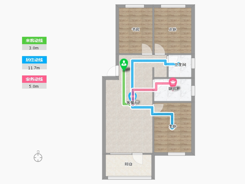 辽宁省-沈阳市-荣盛锦绣御府梅江街（21,19,20）号楼88m²-68.63-户型库-动静线