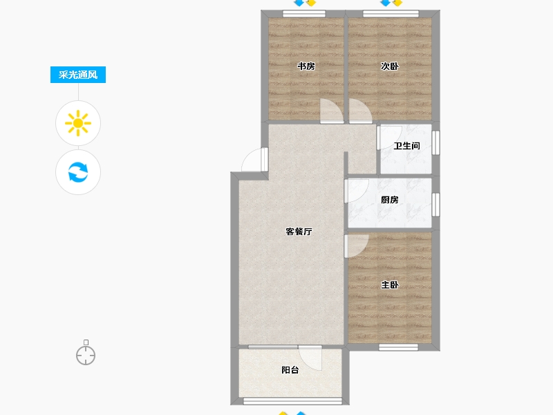 辽宁省-沈阳市-荣盛锦绣御府梅江街（21,19,20）号楼88m²-68.63-户型库-采光通风