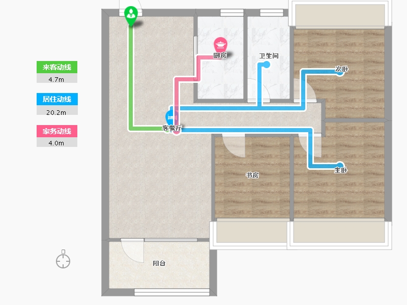 辽宁省-沈阳市-荣盛锦绣御府梅江街（21,19,20）号楼97m²-69.92-户型库-动静线