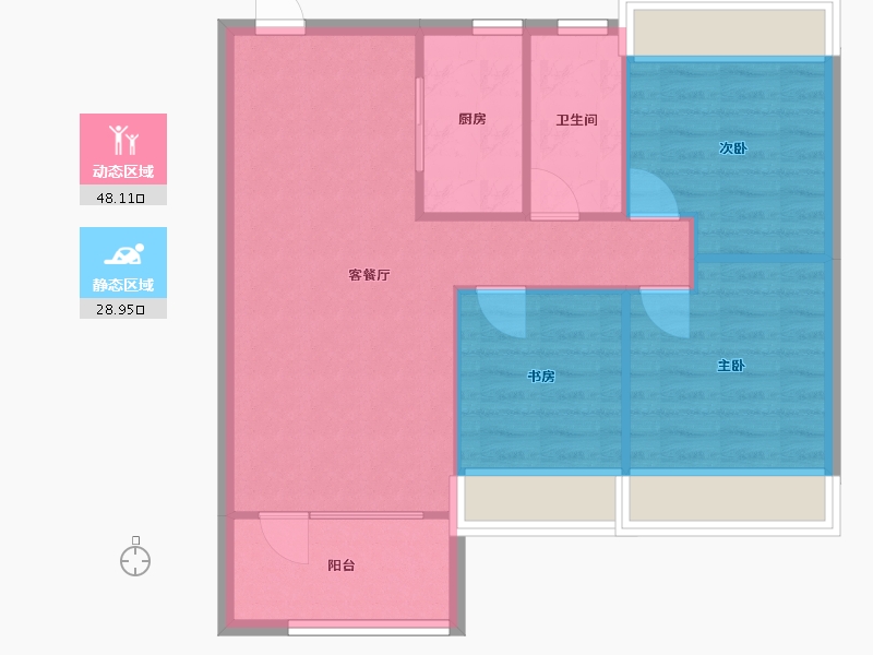 辽宁省-沈阳市-荣盛锦绣御府梅江街（21,19,20）号楼97m²-69.92-户型库-动静分区