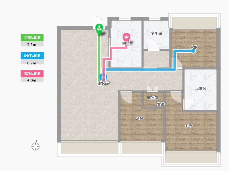 辽宁省-沈阳市-保利和光尘樾浑南中路（1,4,2,3）号楼115m²-77.96-户型库-动静线