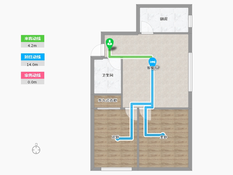 辽宁省-沈阳市-世纪学府皇姑区淮河街11号（A座）86m²-68.80-户型库-动静线