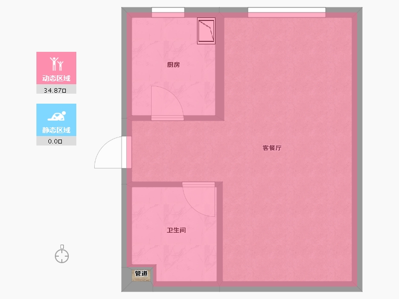 辽宁省-沈阳市-世纪学府皇姑区淮河街13号（B座）38m²-31.12-户型库-动静分区