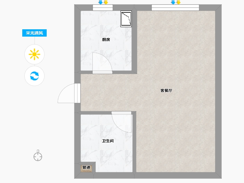 辽宁省-沈阳市-世纪学府皇姑区淮河街13号（B座）38m²-31.12-户型库-采光通风