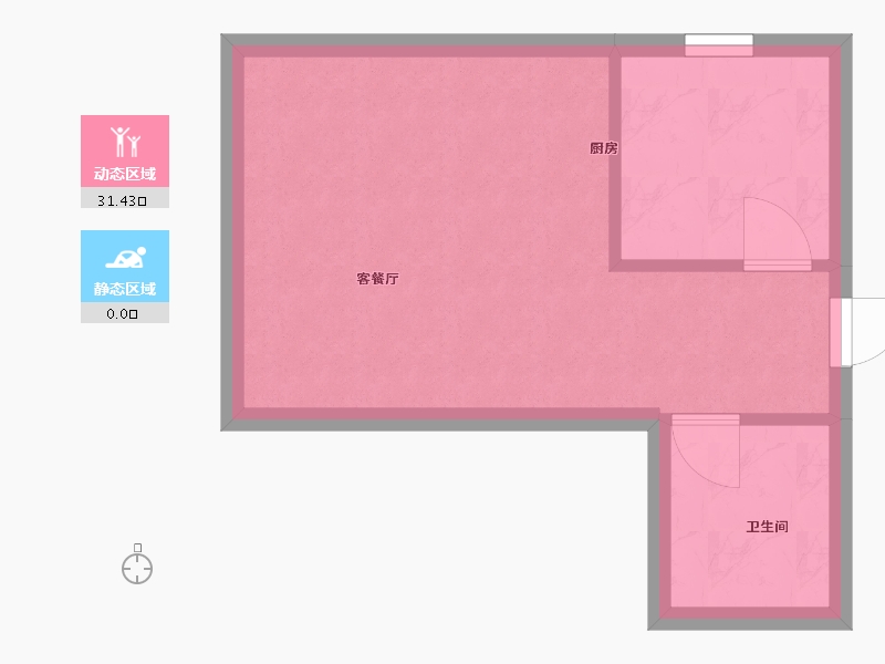 辽宁省-沈阳市-世纪学府皇姑区淮河街13号（B座）35m²-28.00-户型库-动静分区