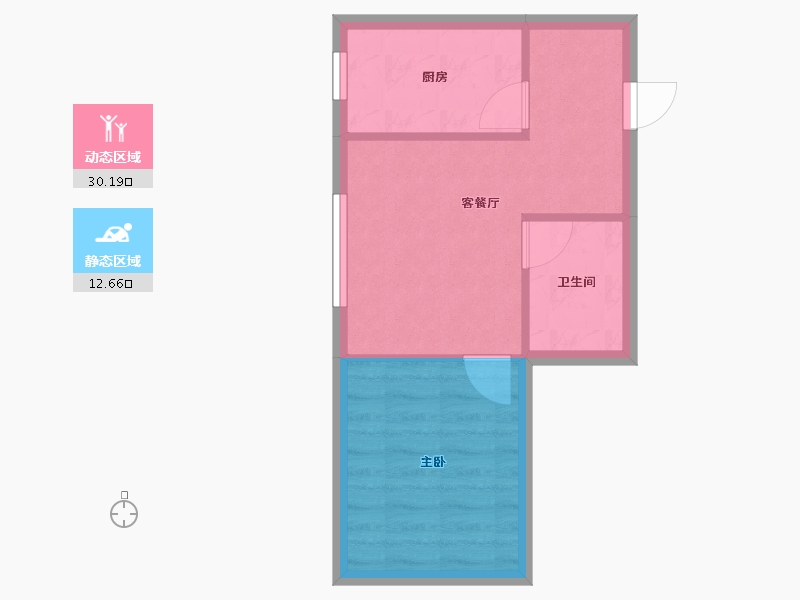 辽宁省-沈阳市-世纪学府皇姑区淮河街13号（B座）48m²-38.40-户型库-动静分区