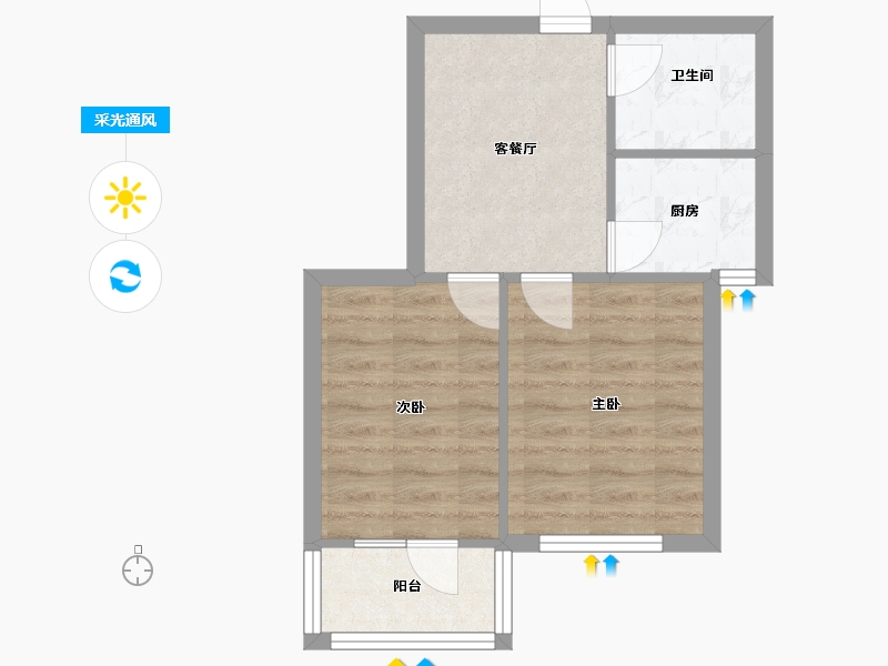 辽宁省-沈阳市-世纪学府皇姑区淮河街13号（B座）51m²-40.80-户型库-采光通风