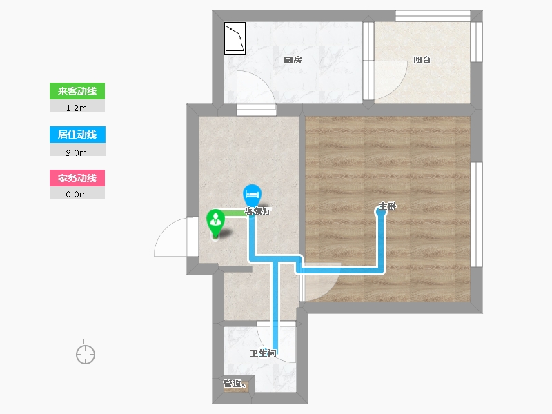 辽宁省-沈阳市-世纪学府皇姑区淮河街17号（C座）42m²-34.21-户型库-动静线