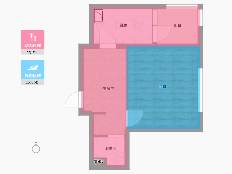 辽宁省-沈阳市-世纪学府皇姑区淮河街17号（C座）42m²-34.21-户型库-动静分区