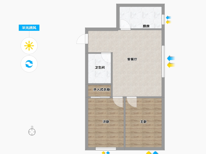 辽宁省-沈阳市-世纪学府皇姑区淮河街17号（C座）78m²-62.40-户型库-采光通风