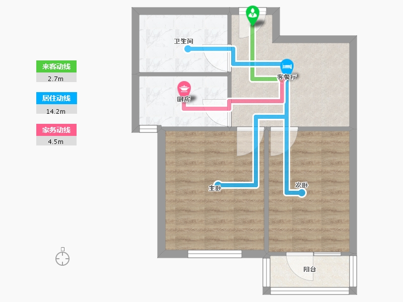 辽宁省-沈阳市-世纪学府皇姑区淮河街17号（C座）62m²-49.60-户型库-动静线