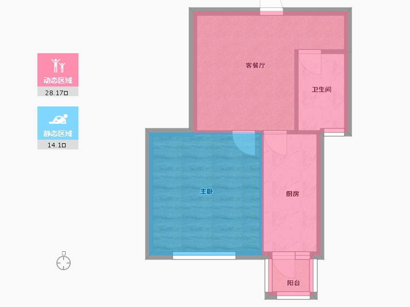 辽宁省-沈阳市-世纪学府皇姑区淮河街17号（C座）47m²-37.60-户型库-动静分区