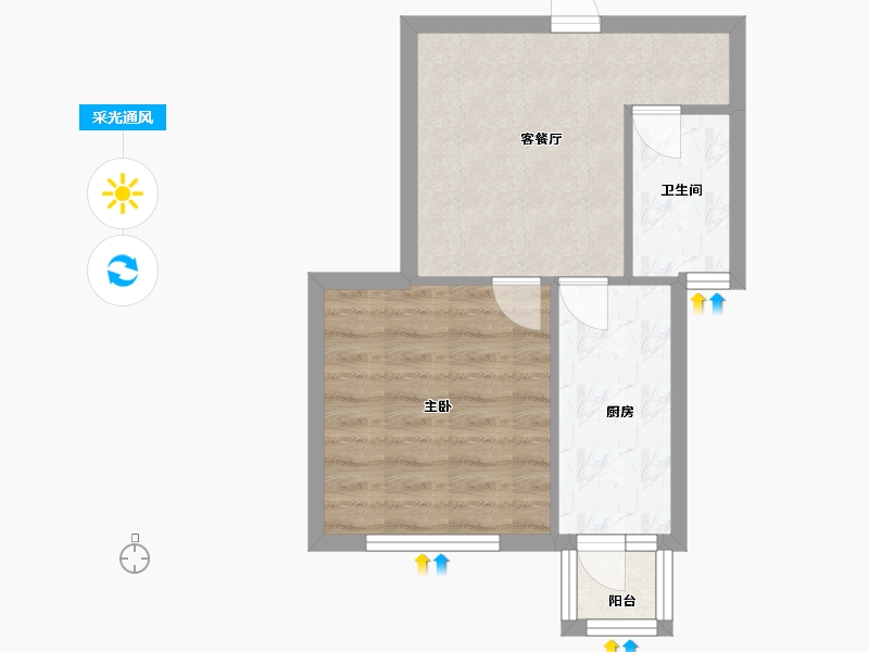 辽宁省-沈阳市-世纪学府皇姑区淮河街17号（C座）47m²-37.60-户型库-采光通风