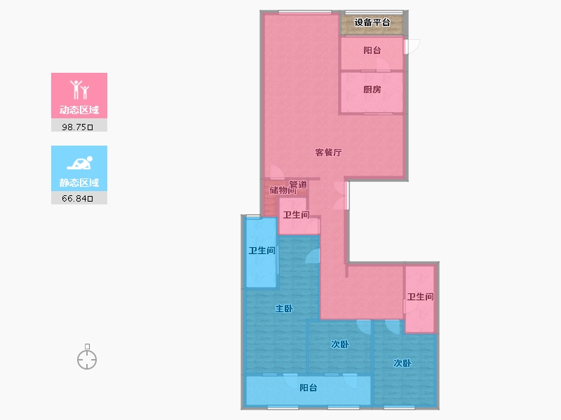 辽宁省-沈阳市-泰和龙庭黄河南大街（6,7）号楼195m²-156.00-户型库-动静分区