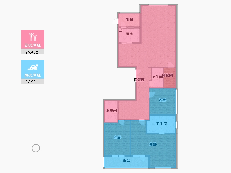 辽宁省-沈阳市-泰和龙庭黄河南大街118-7号（7号楼）221m²-157.74-户型库-动静分区