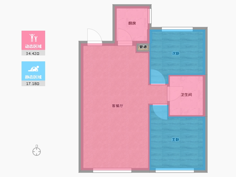 辽宁省-沈阳市-万科首府未来城鸭绿江北街（1-13,7,11）栋75m²-46.72-户型库-动静分区