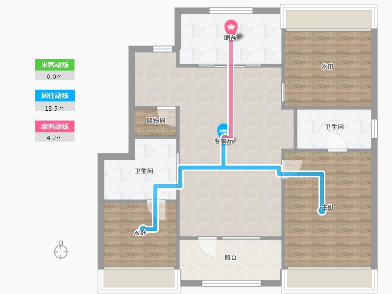 辽宁省-沈阳市-旭辉公元鸭绿江东街77-2号(G1)121m²-96.67-户型库-动静线