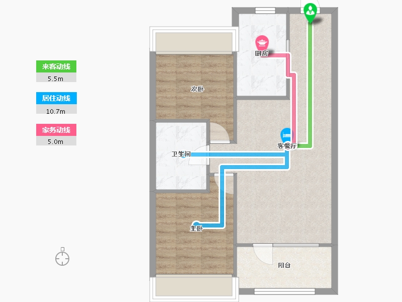 辽宁省-沈阳市-旭辉公元鸭绿江东街（H1,H2)号79m²-63.20-户型库-动静线