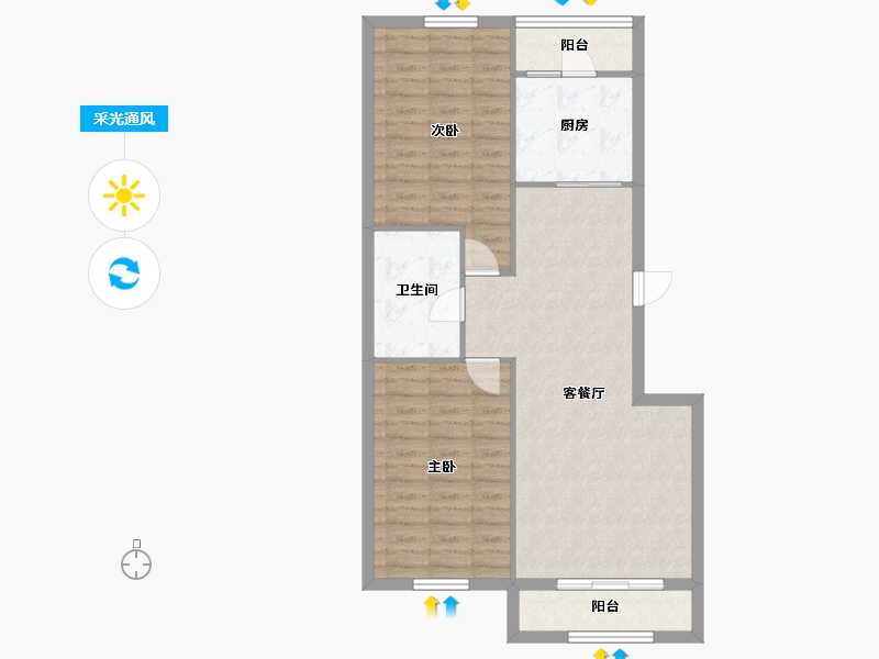 辽宁省-沈阳市-中冶溪湖芳庭文大路224-10号（B10号楼）107m²-81.70-户型库-采光通风