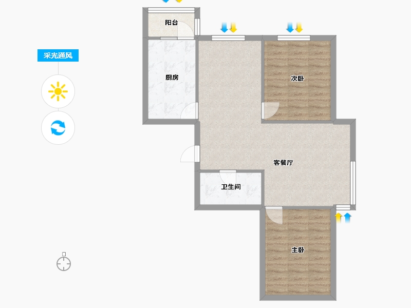 辽宁省-沈阳市-中冶溪湖芳庭文大路（B16,B15）号楼97m²-72.89-户型库-采光通风