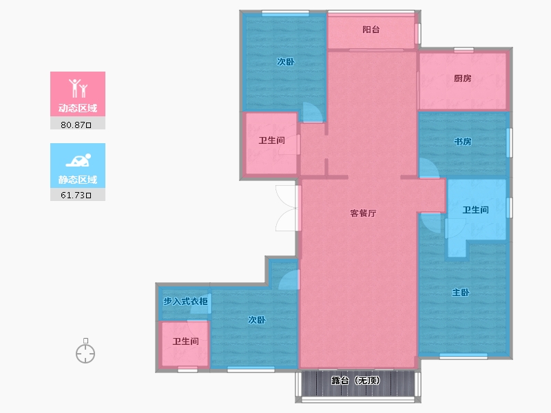 辽宁省-沈阳市-春天沈河府南堤东路1-6号（1）217m²-136.28-户型库-动静分区