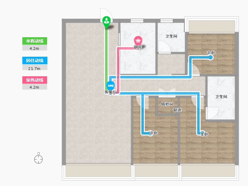 辽宁省-沈阳市-保利和光尘樾浑南中路（2,3）号楼125m²-87.05-户型库-动静线