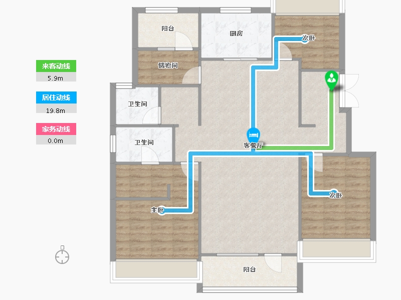 辽宁省-沈阳市-保利和光尘樾浑南中路（5,18,9,10）号楼135m²-112.51-户型库-动静线